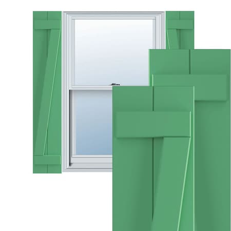 True Fit PVC, Two Board Joined Board-n-Batten Shutters W/Z-Bar, Lilly Pads , 10 3/4W X 27H